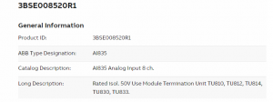 ABB AI835 3BSE008105R1 control module1